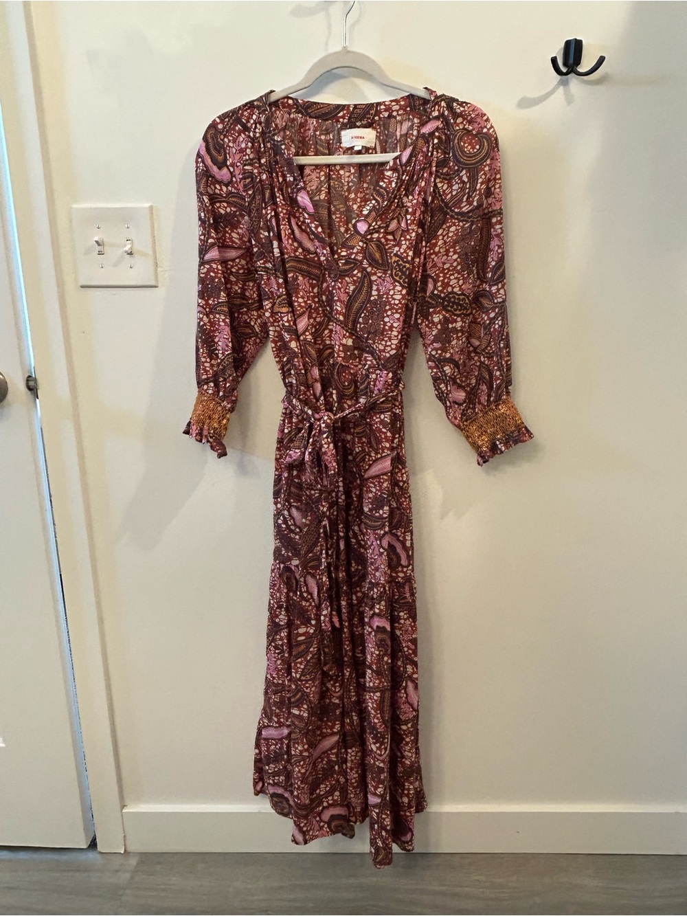 XiRENA 100% Cotton, Lightweight, Dress (Burnt Orange and Pink Paisley Maxi)